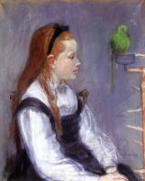Morisot, Berthe - Young Girl with a Parrot